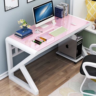 简约现代电脑桌台式桌家用书桌钢化玻璃办公桌多功能写字台学习桌