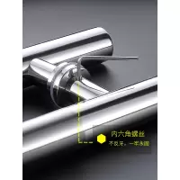 直销可调节孔距玻璃门拉手大不锈钢木门把手马蹄脚电镀玫瑰金|特厚圆中砂银色(内六角脚座) 总长600MM孔距400MM