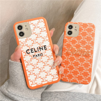 欧美奢华赛琳celine老花iphone12适用11max手机壳iphonex/xr刺绣女款8plus橙色7p全包se2