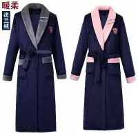 冬季珊瑚绒情侣睡袍女加厚法兰绒浴袍男士大码家居服