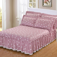纯棉花边床罩床套罩防滑床裙式单件全棉保护套防滑加厚1.8米床单1