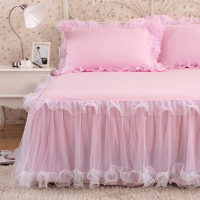 韩版蕾丝床裙单件公梦思床罩床套夹棉加厚1.8m床垫防滑保护套