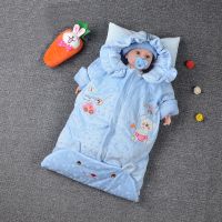 婴儿睡袋防踢被宝宝秋冬季加厚防惊跳两用抱衣新生婴幼儿纯棉被子