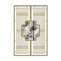 玄关家用屏风镂空隔断墙 客厅新中式背景墙实木花格格栅 仿古门窗|常规松木材料 常规喷漆