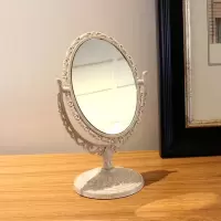 双面化妆镜 台式公主镜 欧式大号梳妆镜宿舍镜子高清少女心美容镜|迷你椭圆