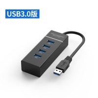 [黑色USB3.0]供电足高速传输★支持4口同时使用 1.5m|usb3.0扩展器分线器多口typ