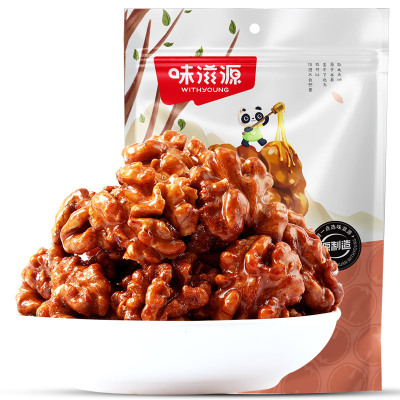 琥珀核桃仁258g/袋 酥脆蜂蜜熟坚果烘焙新货孕妇休闲零食品