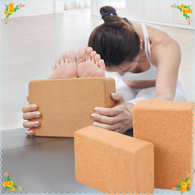 三梵 瑜伽砖高密度儿童舞蹈软木砖块防滑耐磨练功压腿垫块 瑜伽辅助工具 2块装