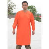 成人工作服反穿衣搬运男性牛仔布防污罩衣电焊工劳保围裙长衫大。 防水罩衣橙色(雨衣布)橙色