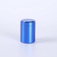 锁。女。茶叶罐便携扁式随身礼盒简易储存收纳携带小型用品包 宝石蓝(4.5*6.5cm)容量60ml