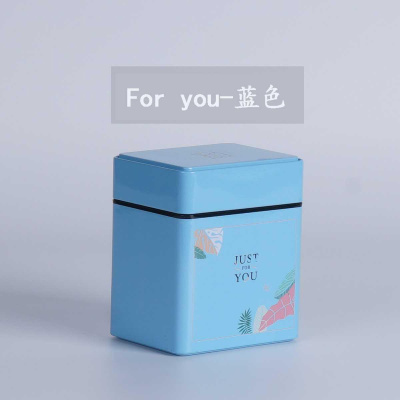 小铁盒零食盒子收纳盒便携可爱ins糖果盒小随身带小盒子精致 复古 蓝色大号
