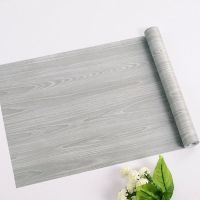 木头框贴纸防水可擦洗家具桌子衣柜柜子翻新木纹自粘墙纸墙贴 灰木纹 (5米*45厘米)