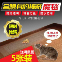 老鼠贴粘鼠板强力捕鼠器神器粘鼠魔毯粘老鼠板驱鼠灭鼠老鼠夹家用 【推荐】超强隐形魔毯5张（送诱鼠肠）