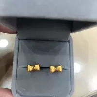 3D硬金蝴蝶结耳钉