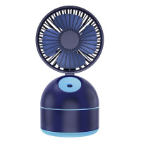 充电喷雾小电风扇学生可爱随身便携式制冷加湿器小型黄金蛋宿舍新款 蓝色数据线一条