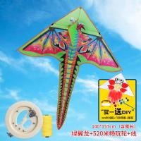 绿翼龙+520米畅玩轮 风筝 新款儿童微风易飞大型成人高档卡通初学者三角 风筝线盘