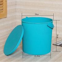 搬家红色米桶 塑料收纳桶多用桶带盖储物沐浴凳桶可坐米桶水桶家 敬平 蓝色[特大号]1个装30cm高米箱/桶/缸