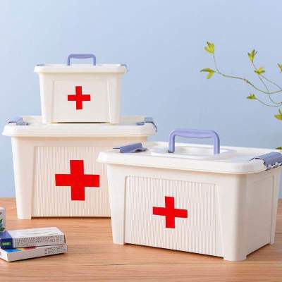 家用医药箱收纳盒收纳箱家用置物盒家庭药品整理盒储物箱