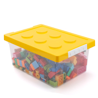 乐高玩具收纳盒积木盒子儿童拼装分类整理箱|大号_黄色_玩具收纳箱(塑料)36.5*24.5*16.5cm 乐高积木收纳盒