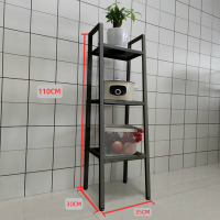 卧室置物架落地多层阳台架子铁艺书架客厅储物北欧厨房杂物收纳架|黑色三层(小号)