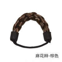 韩国成年假发扎头发马尾橡皮筋发圈女网红发绳扎头绳皮套皮圈发饰|麻花辫-棕色