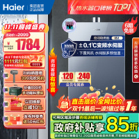 海尔(Haier)燃气热水器天然气 水伺服恒温家用大水量密闭稳燃舱净水洗WiFi智能KL5锦绣 16升[多点供水]