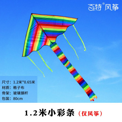 三维工匠潍坊风筝经典 彩虹三角风筝成人玩家之选微风易飞 创意 三维 2.5米绚丽彩虹+30米彩尾+26双把轮250克凯夫