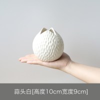 蒜头插绿萝绿植简约陶瓷小花瓶小清新创意客厅创意摆件家居装饰品 三维工匠 3个蒜头白