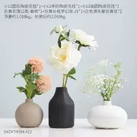 北欧ins白色陶瓷花瓶摆件 客厅创意插花鲜花小瓷瓶餐桌干花装饰品 三维工匠 组合1