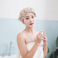 双层女加厚成人洗澡淋浴头套家用厨房防油烟帽洗头沐浴帽 三维工匠 粉色-2个装