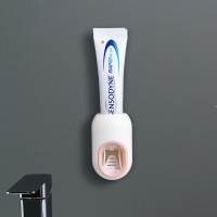 免打孔自动挤牙膏壁挂式儿童卡通牙膏挤压器牙刷牙膏置物架 三维工匠 磨砂白挤牙膏器