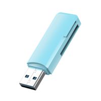 佳能相机SD卡读卡器 读尼康大卡 索尼PSP记忆棒MS内存卡 USB2.0 【C296天蓝色】可读sd+tf卡（送挂绳）