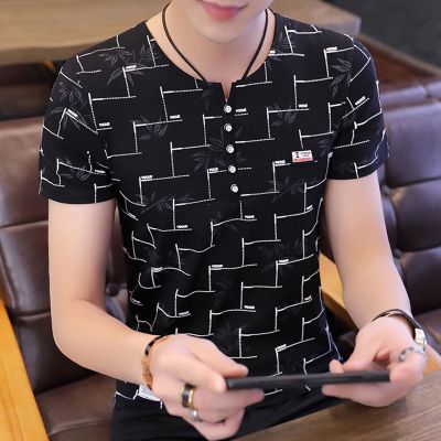 珂卡慕(KEKAMU)2020夏季新款短袖T恤男韩版修身潮流男装上衣打底衫