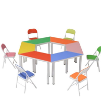心业六边形桌凳XY-LBXZD01中小学课桌凳  此产品单件不出售批量请联系客服