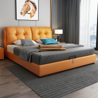 怡红院 床 皮床真皮北欧卧室双人床现代简约1.8米1.5米·主卧实木储物软靠