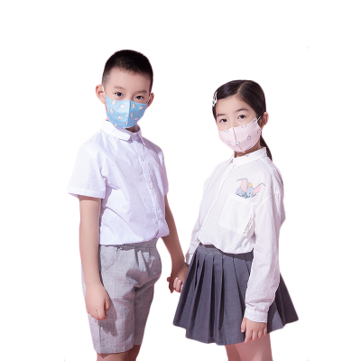 3D三层儿童立体剪裁日常防护含熔喷布防飞沫防病菌口罩6-14岁10只一盒