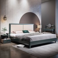 塞纳左居(Sena Zuoju) 床 实木床 现代简约单人1.5米床卧室轻奢双人床1.8米气压高箱储物床 卧室家具