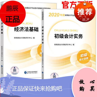 初级教材2科套装 2020初级会计职称考试教材套装2科零基础备考 初级会计实务+经济法基础 经济科学