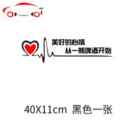 晚点遇见你没有关系车贴拉花个性车后档文字定制做汽车贴纸抖音 JING PING 美好啤酒60x17cm(白色)