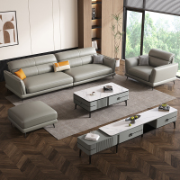 锐取 沙发 极简头层牛皮沙发客厅简约现代轻奢大小户型直排真皮沙发