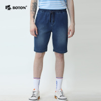 Boton/波顿夏季男士经典短裤休闲抽绳松紧牛仔五分裤 MF712220