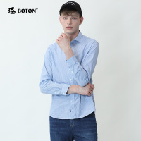 Boton/波顿夏日男士经典休闲宽松透气百搭全棉格子衬衫 MS560120