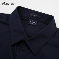 Boton/波顿男士短袖衬衫夏季纯色衬衣男青年休闲上衣服