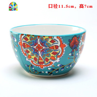 4.5英寸小碗吃饭碗创意个性小汤碗陶瓷 手工手绘美式田园家用餐具 FENGHOU 丸纹4.5英寸碗