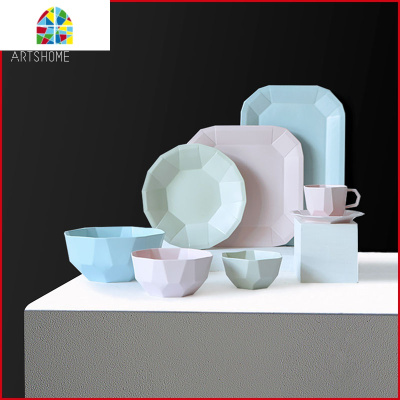 碗碟套装家用北欧现代欧式碗盘简约2人轻奢碗筷餐具组合 FENGHOU 9件套4人食-blue