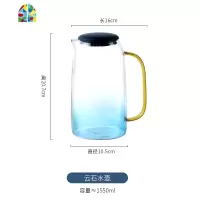 凉水壶套装家用玻璃 可高温果汁罐冷水壶大容量创意客厅凉水杯 FENGHOU 杯子4只装