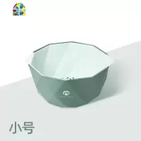北欧创意塑料洗菜盆客厅家用洗水果篮双层厨房淘米收纳 FENGHOU 北欧蓝小号[双层加厚]洗菜篮洗菜篮