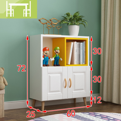 逸家伴侣儿童落地简易小书架客厅组合家用学生书柜收纳实木多层简约置物架