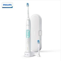 飞利浦(PHILIPS)电动牙刷 成人声波震动自动牙刷 三种洁牙模式 HX6857/20 两支牙龈护理刷头
