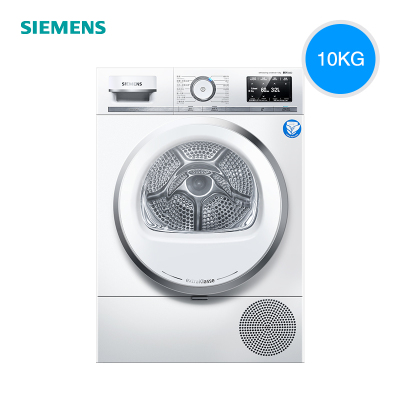 西门子(SIEMENS)WQ56A6A00W 10公斤大容量热泵烘干机 原装进口干衣机 除菌除螨 家居互联 蚕丝被烘